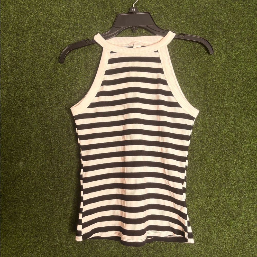 H&M Black and White Striped Tank Top
